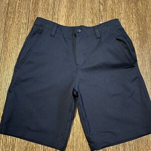 Under Armour Boys Navy Flat-Front Performance Shorts
